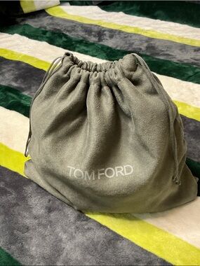 Tom Ford gray suede drawstring dust pouch